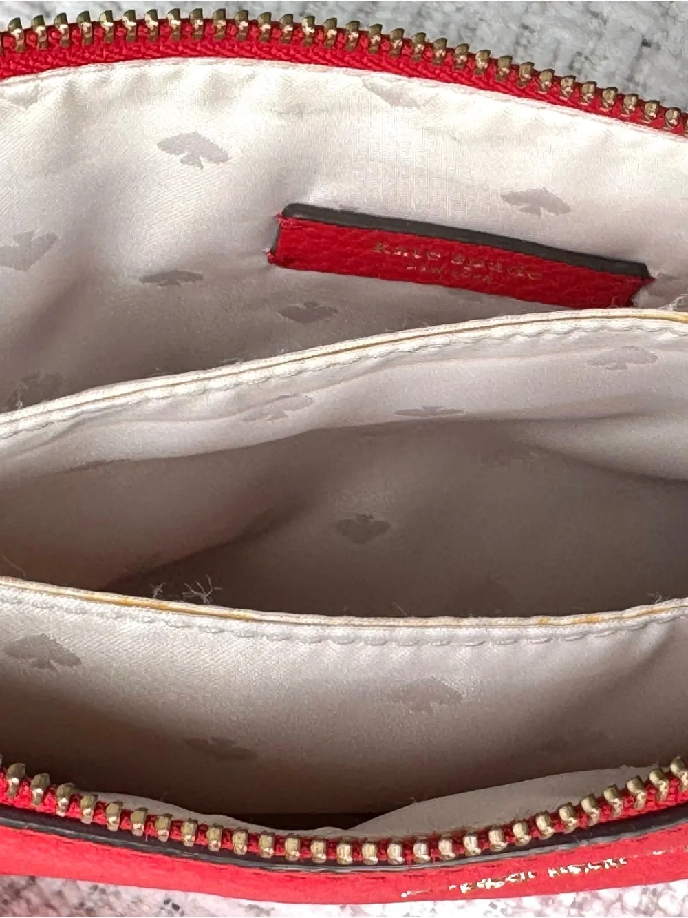 Kate Spade New York Red Pebbled Leather Crossbody Bag Adjustable Strap